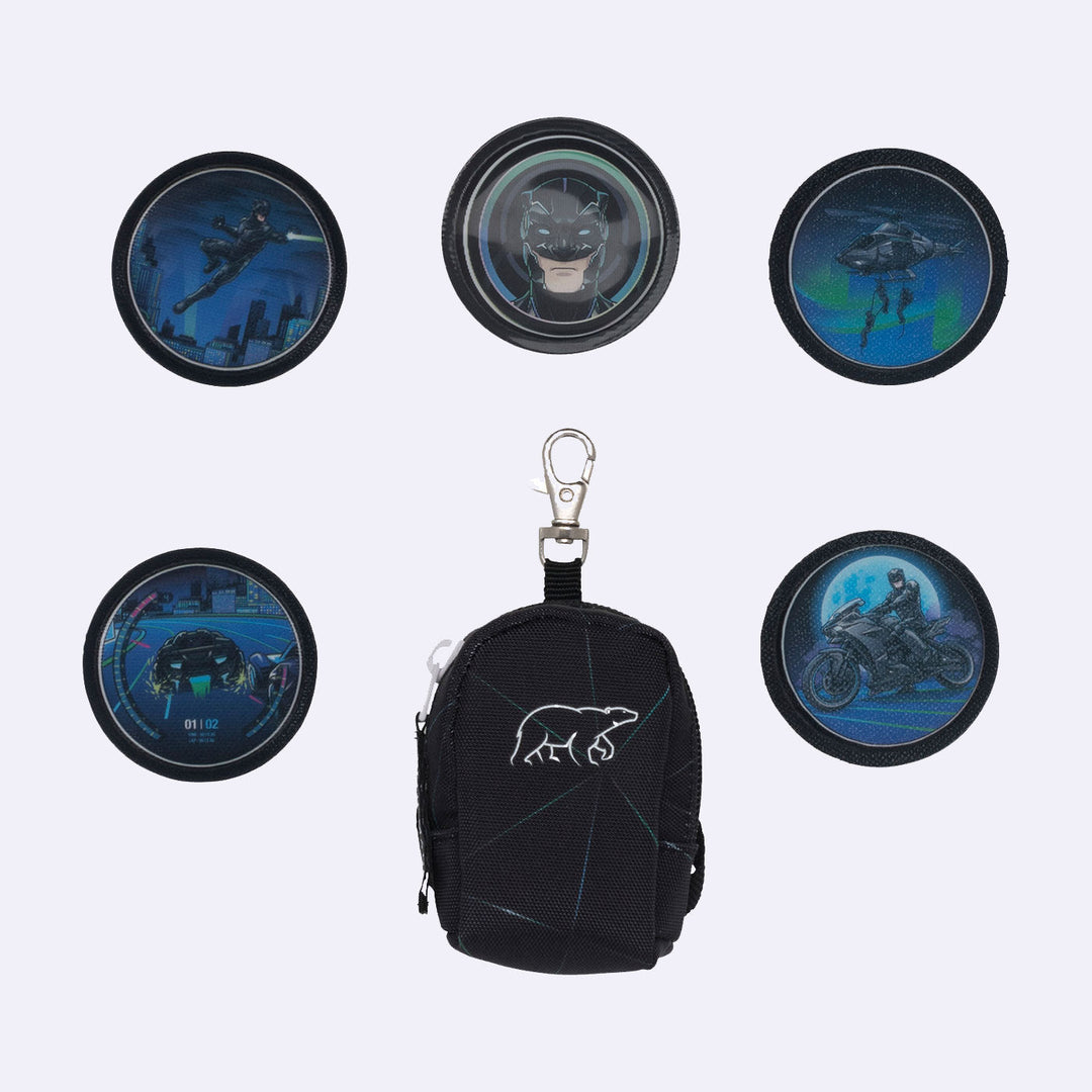 Mini backpack with buttons, Panther/ Night Rider