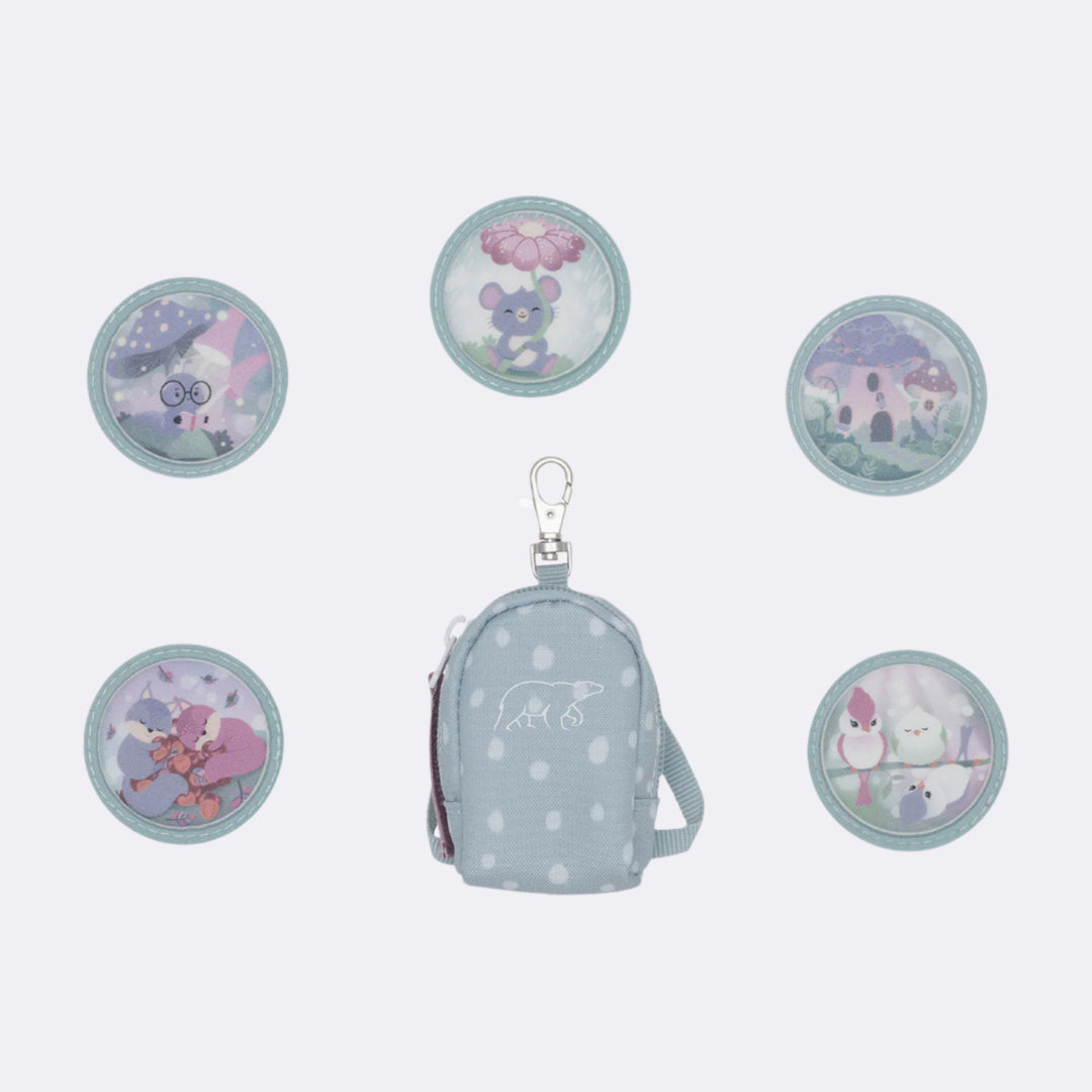Mini-sekk med buttons, Forest Deer Dusty Mint