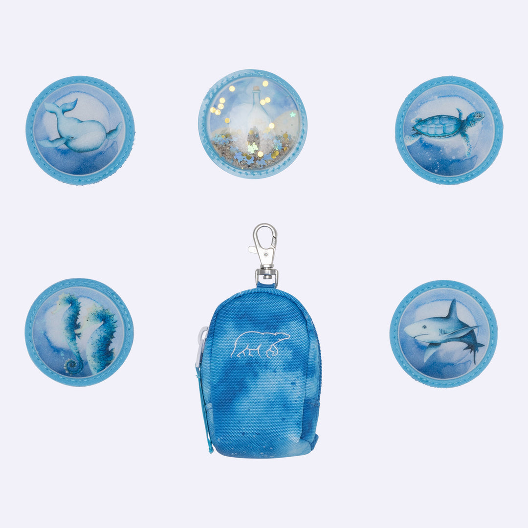 Mini backpack with buttons, Ocean
