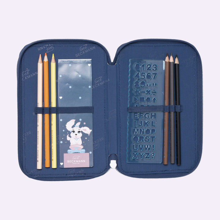 Trelags pennal med innhold, Pet Friends Blue