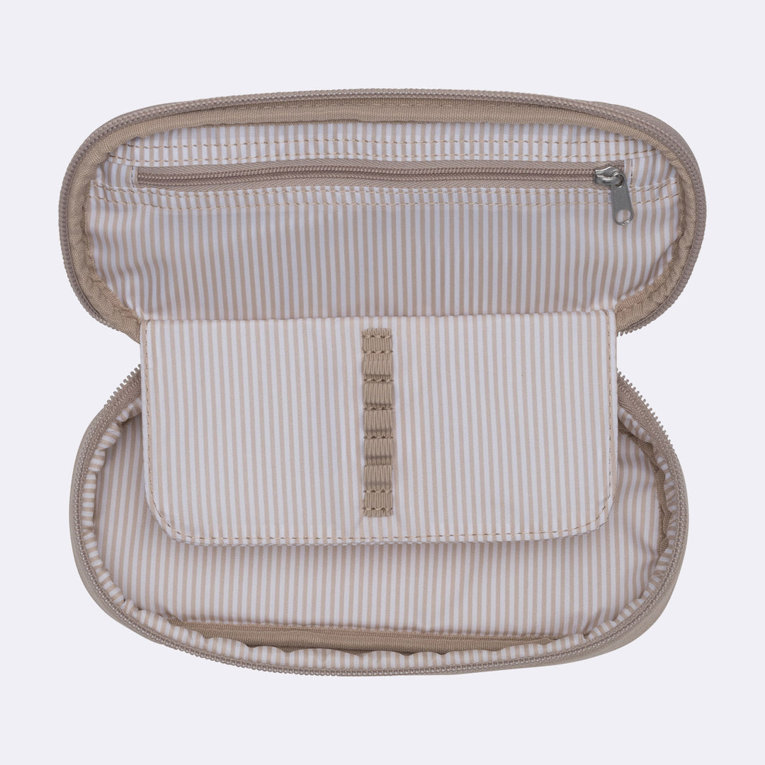 Oval pencil case, Beige