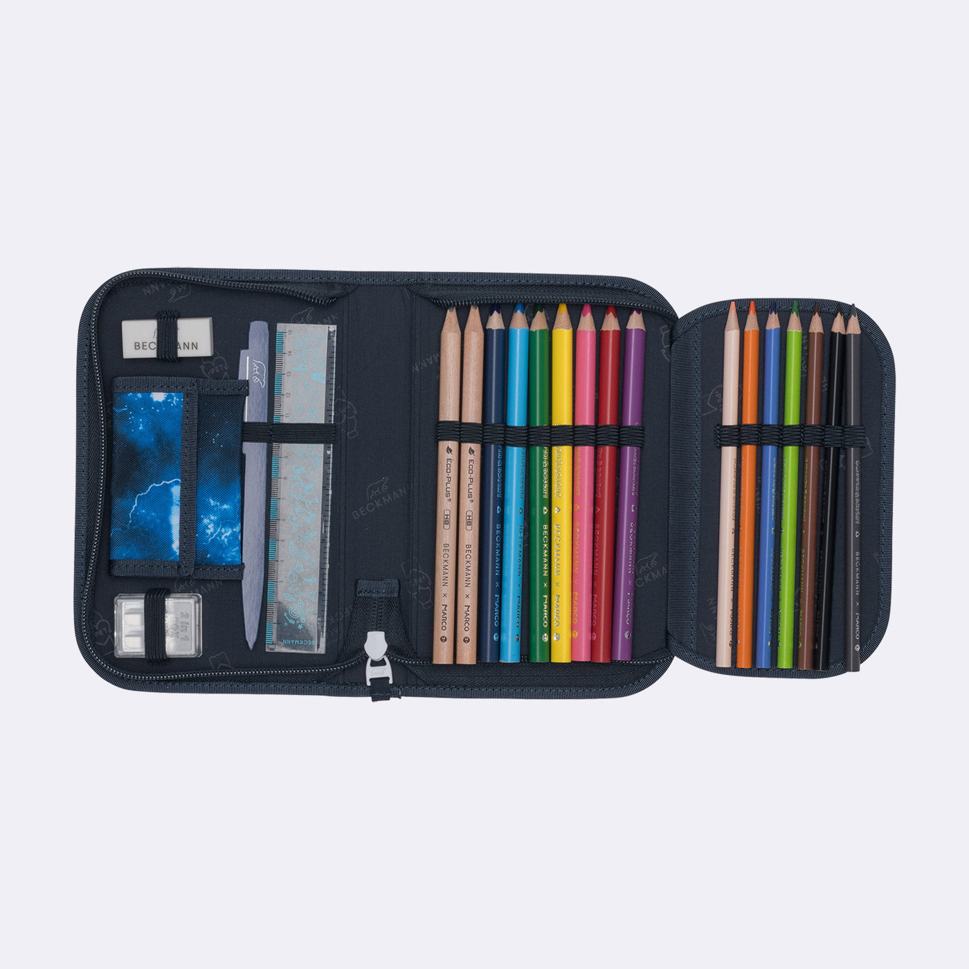 Single section pencil case with content, Tech Rex – Beckmann Norway