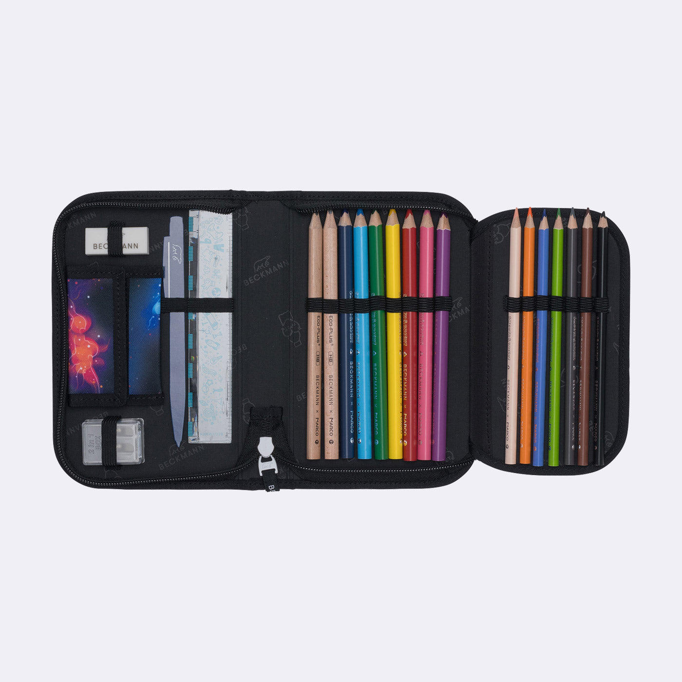 Single section pencil case with content, Ninja Elements – Beckmann