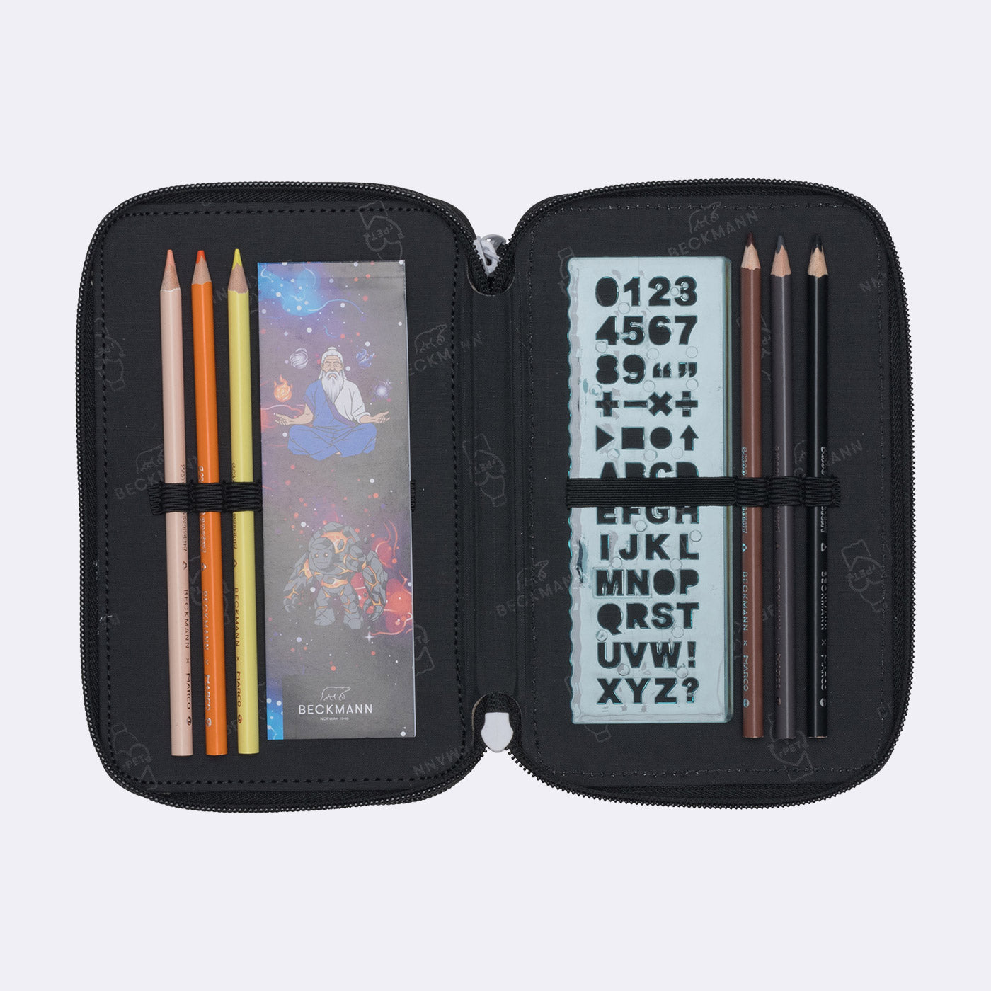 文房具・ステーショナリー pigachov Three section pencil case with content, Ninja Elements