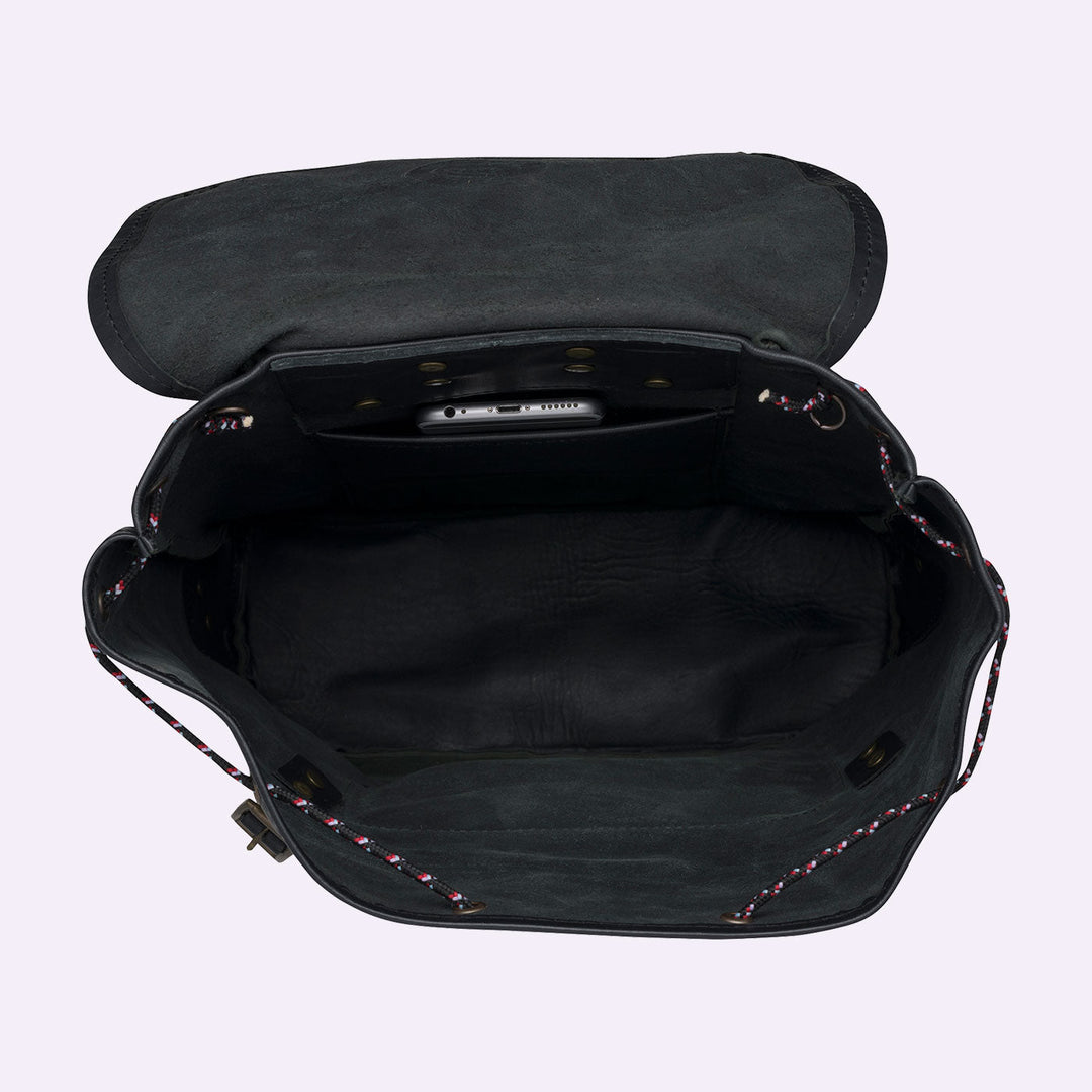 Leather backpack 18 liter, Black