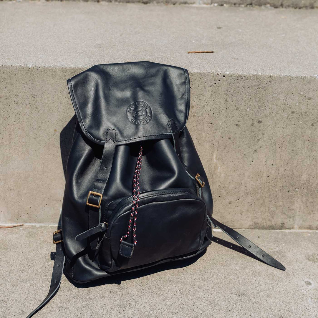 Leather backpack 18 liter, Black