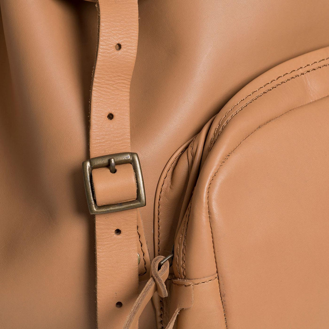 Leather backpack 27 liter, Nature