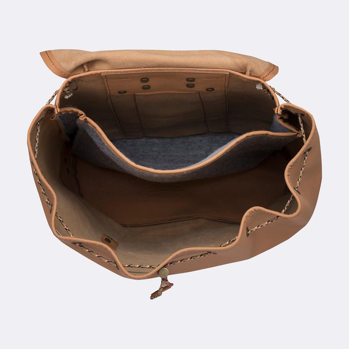 Leather backpack 27 liter, Nature