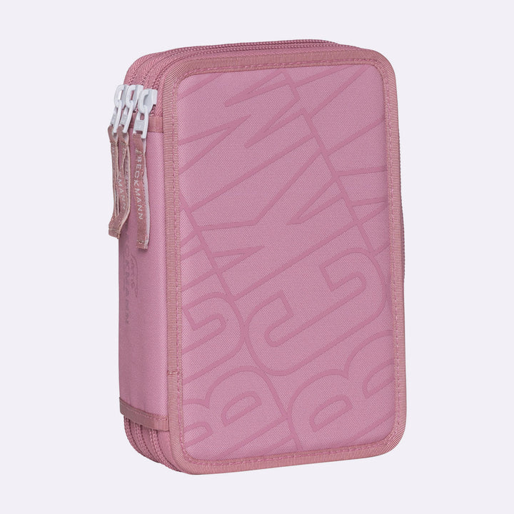 Trelags penalhus med indhold, Pink