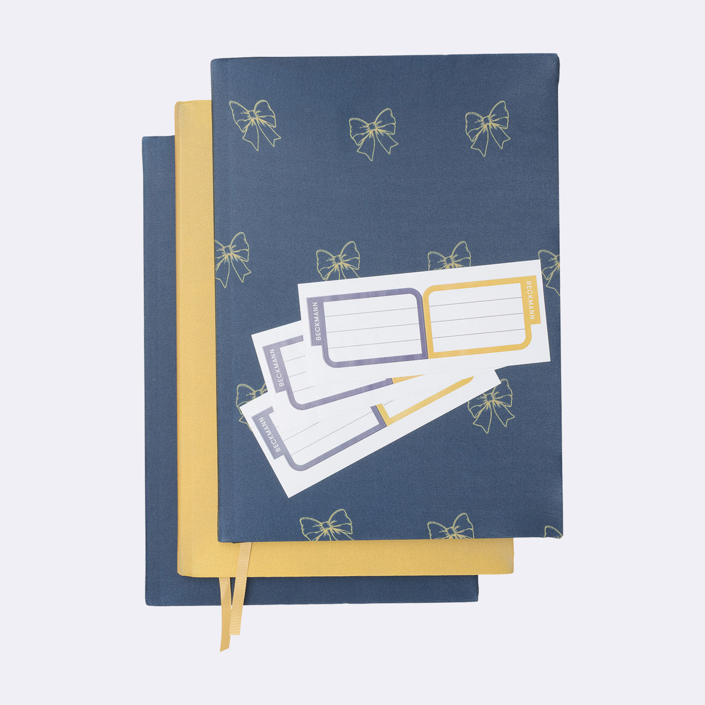 Elastic book cover 3 pcs., Blue Bow – Beckmann Norway