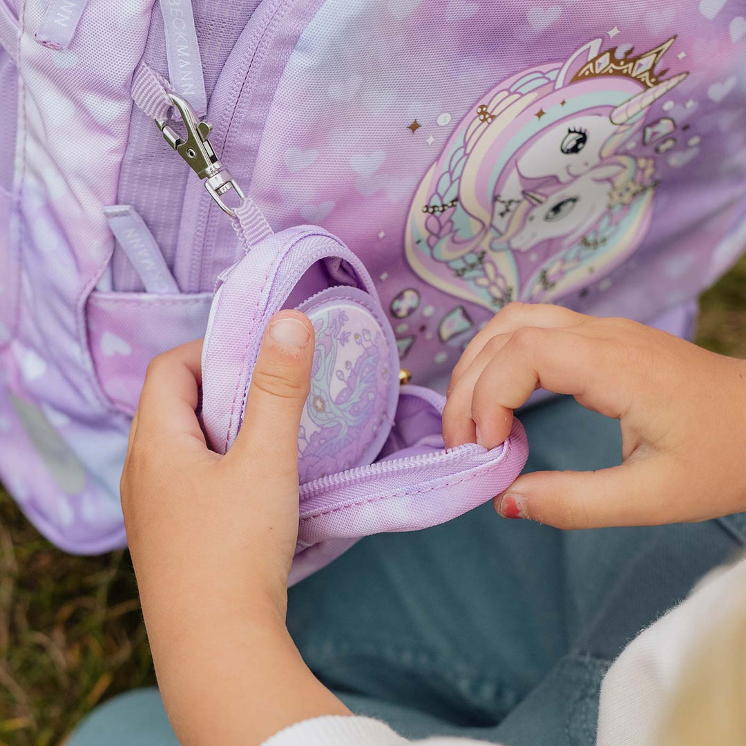 Mini backpack with buttons, Unicorn Princess Purple
